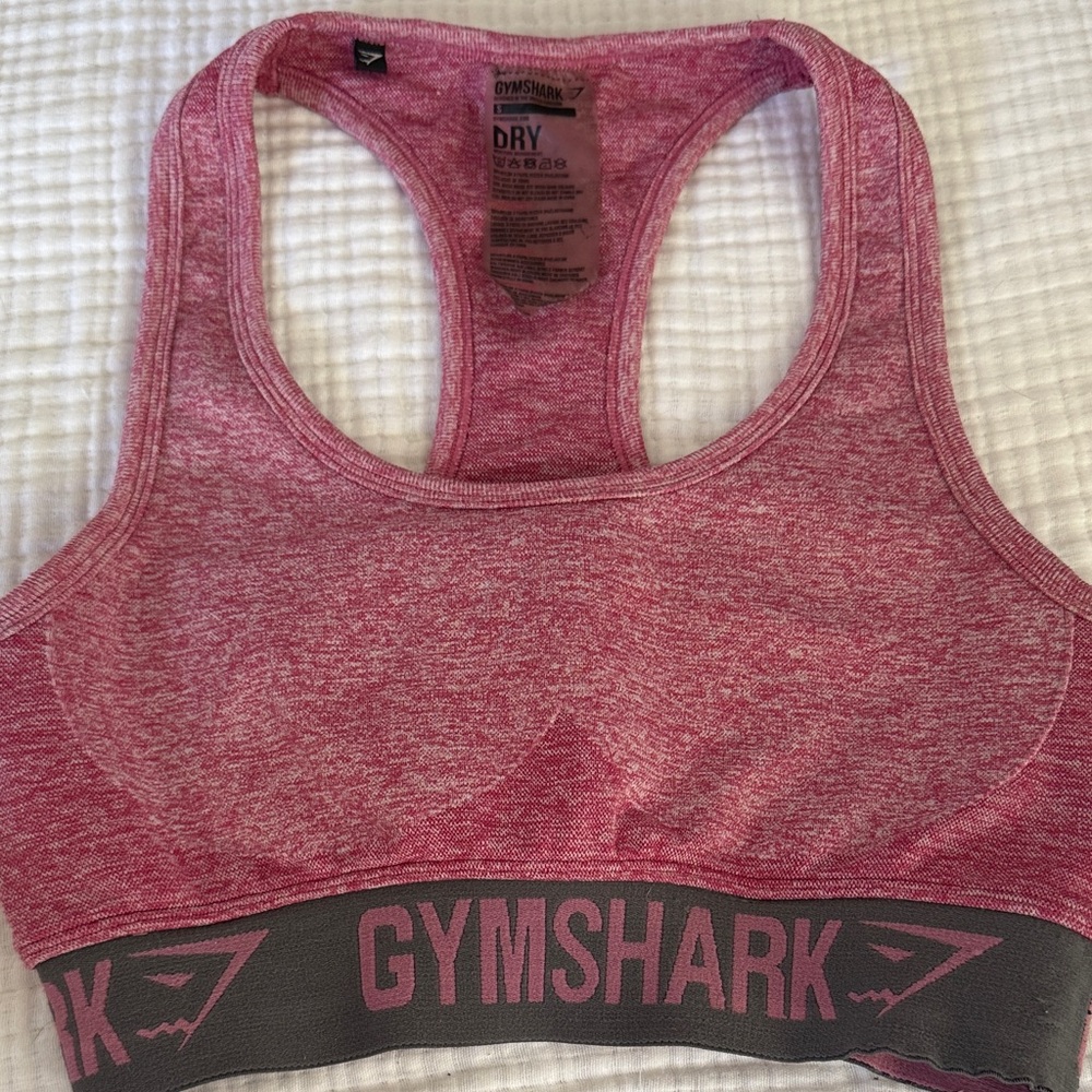 Gymshark Heathered Pink and Gray Sports Bra
